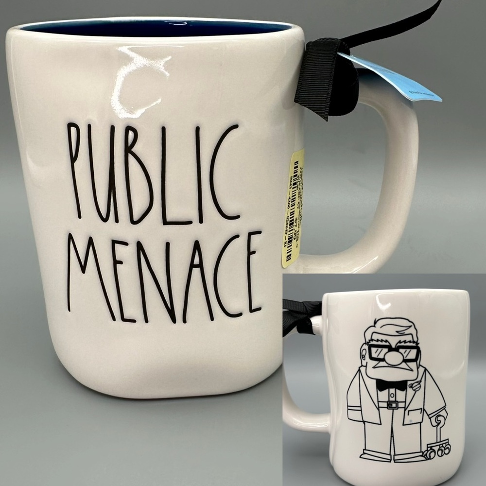 Rae Dunn Disney Pixar UP Public Menace Carl Fredricksen Mug NWT